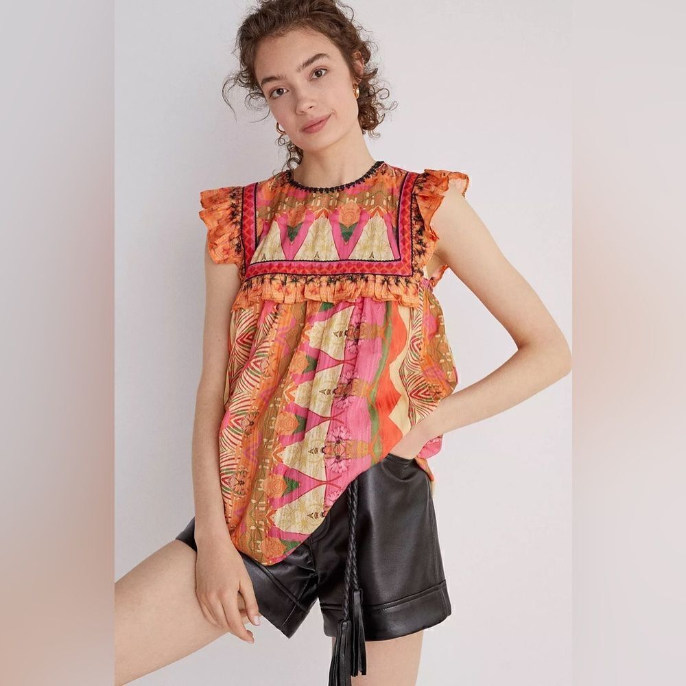 Siddhartha Bansal Sanya Ruffled Blouse, Women’s Size XS